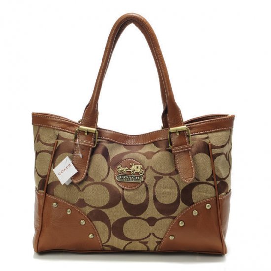 Coach Stud In Signature Medium Camel Satchels BUE Coach Stud In Signature Medium Camel Satchels BUE